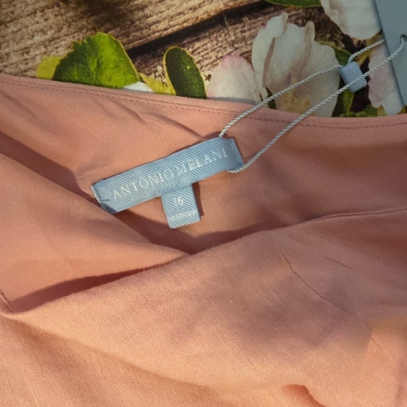 New Antonio Melani One Shoulder Linen Jumpsuit 16 - Picture 3 of 5